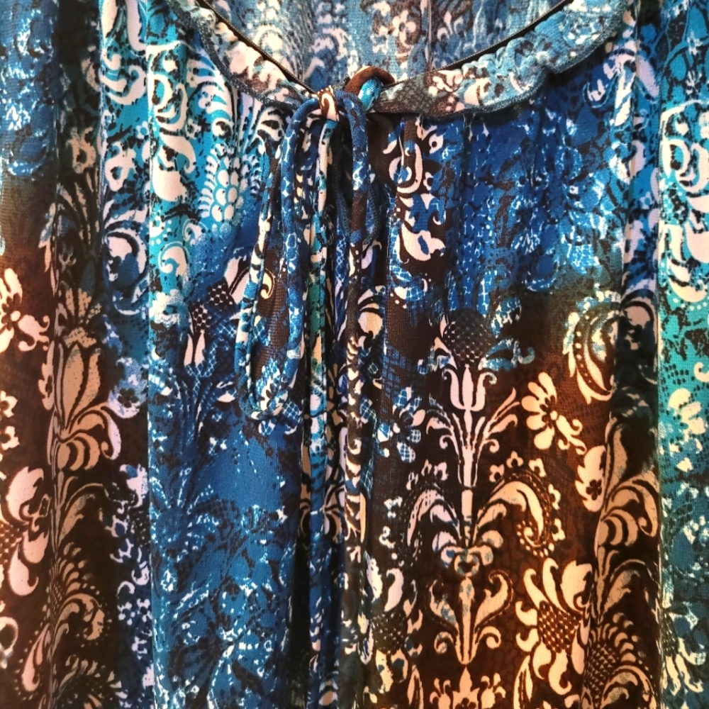 AGENDA Y2k Off Shoulder keyhole Tie sz Large Top - Picture 3 of 7